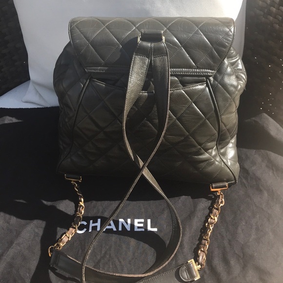 Add’l pics of Taupe jumbo CHANEL backpack - Picture 2 of 8